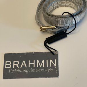 NEW Brahmin Leather Lizard Wrap Bracelet Silver